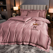 Washed silk bed sheet bedding set factory